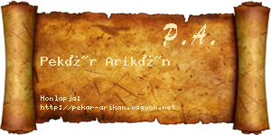 Pekár Arikán névjegykártya
